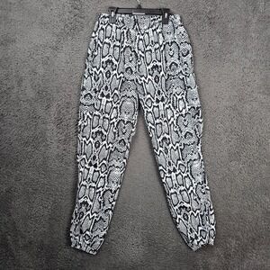 JKA Black White Snakeskin Print Cargo Jogger Pants Size Medium‎